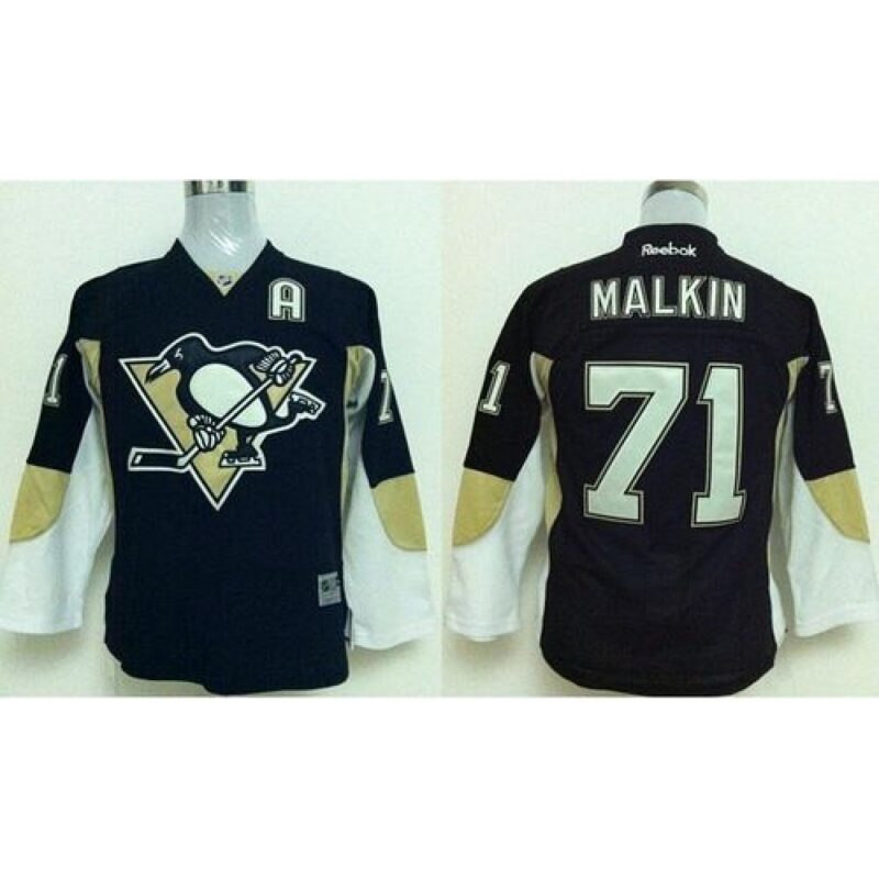 68619069a9d51_1 Penguins #71 Evgeni Malkin Stitched Black Youth NHL Jersey