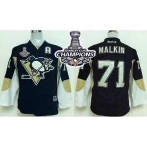 6861906c717e0_1 Penguins #71 Evgeni Malkin Black 2016 Stanley Cup Champions Stitched Youth NHL Jersey