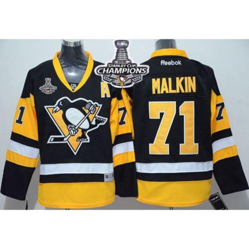 6861906f3d4d1_1 Penguins #71 Evgeni Malkin Black Alternate 2016 Stanley Cup Champions Stitched Youth NHL Jersey