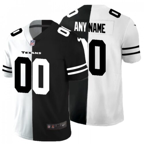 6861906f59107_1 Men's Houston Texans ACTIVE PLAYER Custom Black & White Splite Limited Stitched Jersey