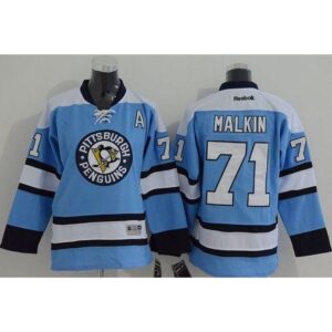 68619081a28ef_1 Penguins #71 Evgeni Malkin Blue Stitched Youth NHL Jersey