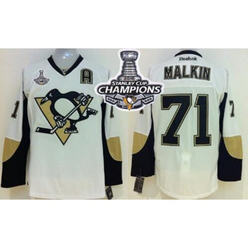 6861908f9d646_1 Penguins #71 Evgeni Malkin White 2016 Stanley Cup Champions Stitched Youth NHL Jersey