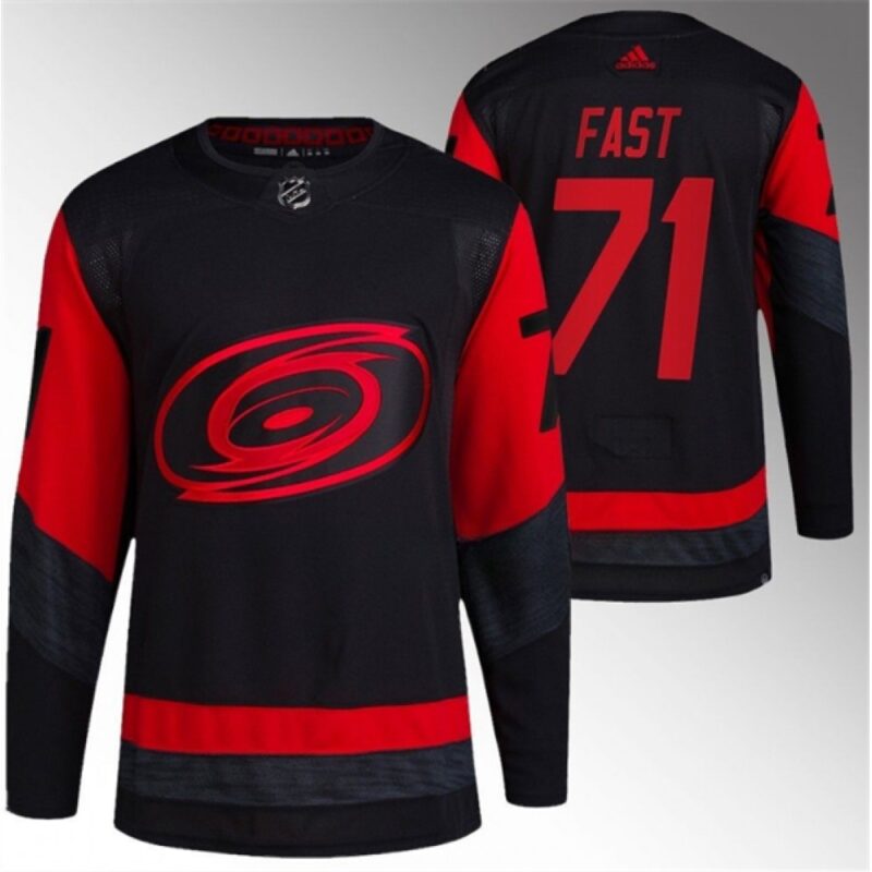686190924da95_1 Men's Carolina Hurricanes #71 Jesper Fast Black Red Stadium Series Breakaway Stitched Jersey