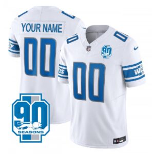 686190efa61e3_1 Wome's Detroit Lions Active Player Custom White 2023 F.U.S.E. 90th Anniversary Vapor Limited Stitched Football Jersey