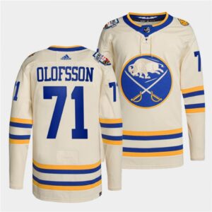 686190f133dcc_1 Men's Buffalo Sabres #71 Victor Olofsson 2022 Cream Heritage Classic Stitched Jersey