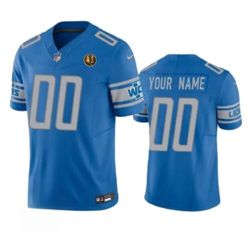 686191008c848_1 Men's Detroit Lions Active Player Custom Blue 2023 F.U.S.E. With John Madden Patch Vapor Limited Stitched Football Jersey