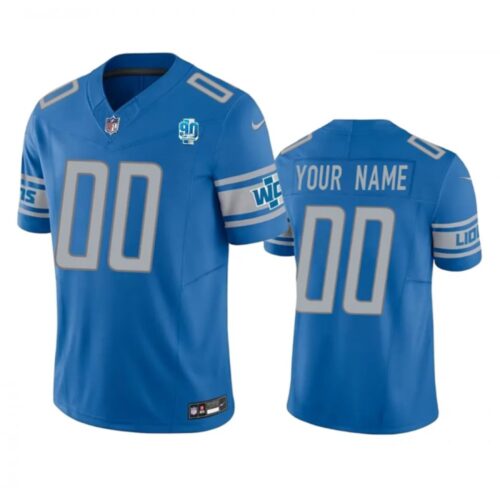 686191034c672_1 Men's Detroit Lions Active Player Custom Blue 2023 F.U.S.E. 90th Anniversary Vapor Untouchable Limited Stitched Jersey
