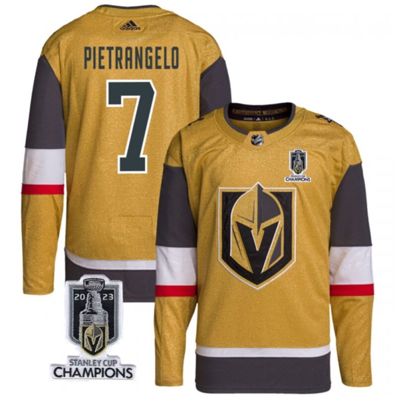 6861911b9960a_1 Men's Vegas Golden Knights #7 Alex Pietrangelo Gold 2023 Stanley Cup Champions Stitched Jersey