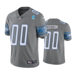 686191244ff6a_1 Men's Detroit Lions Active Player Custom Grey 90th Anniversary Vapor Untouchable Limited Stitched Jersey