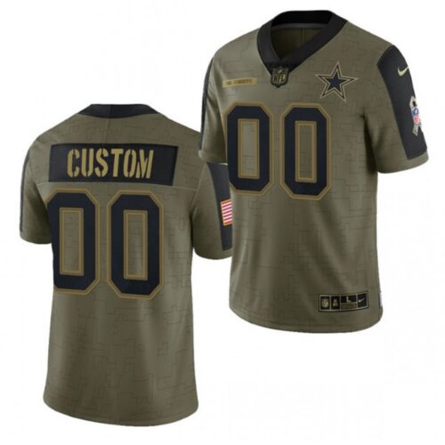 6861914de111f_1 Men's Dallas Cowboys ACTIVE PLAYER Custom 2021 Olive Salute To Service Limited Stitched Jersey
