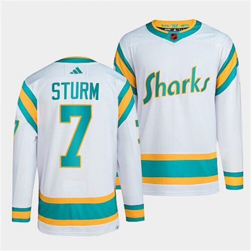 6861919e59246_1 Men's San Jose Sharks #7 Nico Sturm White 2022-23 Reverse Retro Stitched Jersey