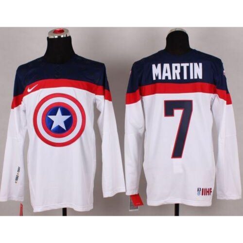 686191aaab1b4_1 Olympic Team USA #7 Paul Martin White Captain America Fashion Stitched NHL Jersey