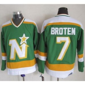 686191bcea15c_1 Stars #7 Neal Broten Stitched Green CCM Throwback NHL Jersey