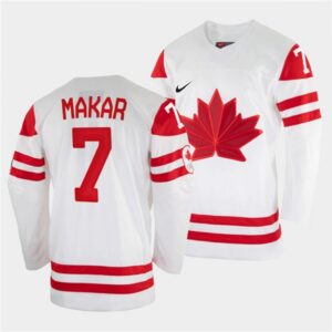 686191c60d5e4_1 Men's Canada Hockey #7 Cale Makar 2022 Beijing Winter Olympic White Stitched Jersey