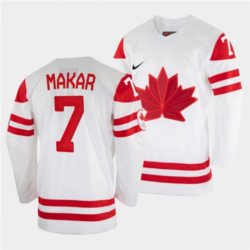 686191c60d5e4_1 Men's Canada Hockey #7 Cale Makar 2022 Beijing Winter Olympic White Stitched Jersey