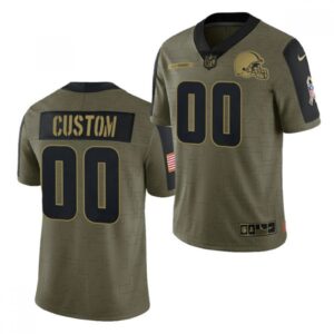 686191e22e959_1 Men's Cleveland Browns Customized 2021 Olive Salute To Service Limited Stitched Jersey