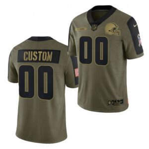 686191ee2171c_1 Men's Cleveland Browns ACTIVE PLAYER Custom 2021 Olive Salute To Service Limited Stitched Jersey