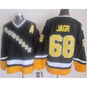 686192027a364_1 Penguins #68 Jaromir Jagr Black/Yellow CCM Throwback Stitched NHL Jersey