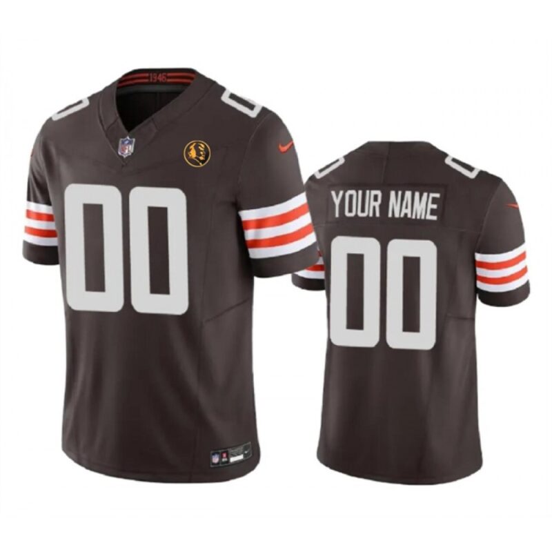 68619205cf3db_1 Men's Cleveland Browns Active Player Custom Brown 2023 F.U.S.E. With John Madden Patch Vapor Limited Stitched Football Jersey