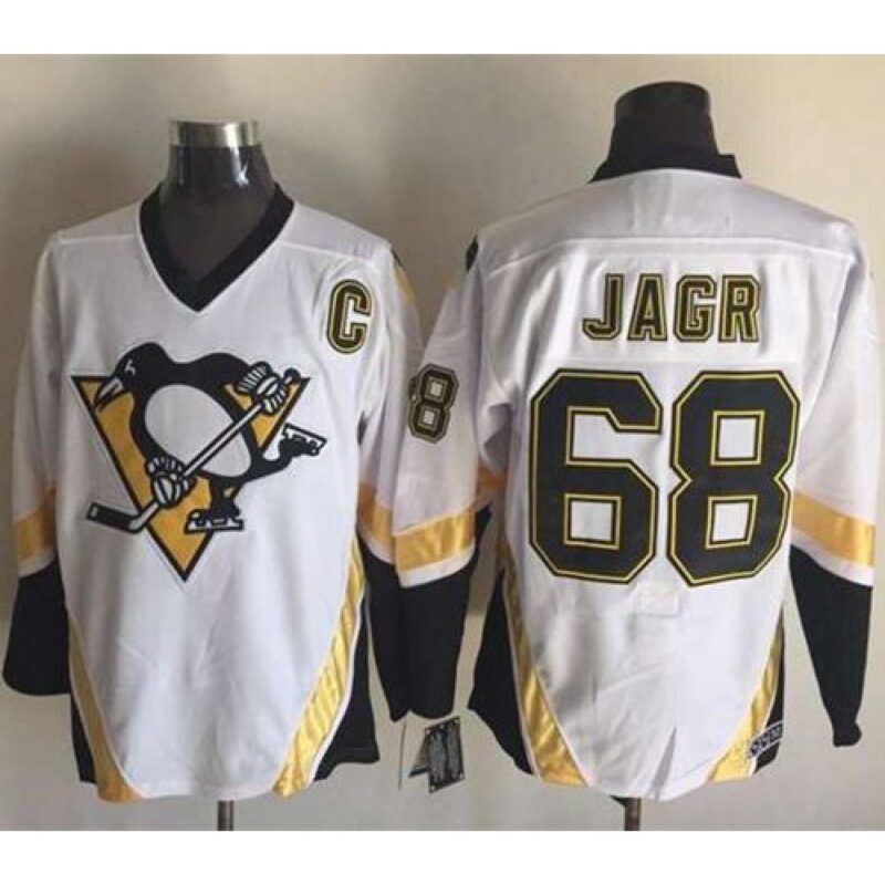 6861921a4297d_1 Penguins #68 Jaromir Jagr White CCM Throwback Stitched NHL Jersey