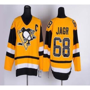 68619220c4021_1 Penguins #68 Jaromir Jagr Yellow CCM Throwback Stitched NHL Jersey