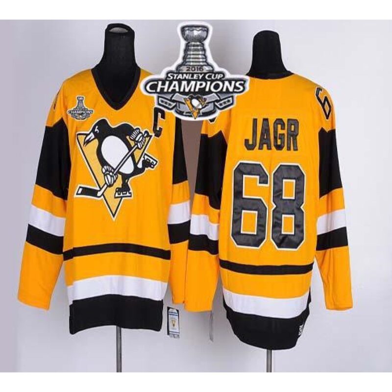 68619223cd451_1 Penguins #68 Jaromir Jagr Yellow CCM Throwback 2016 Stanley Cup Champions Stitched NHL Jersey