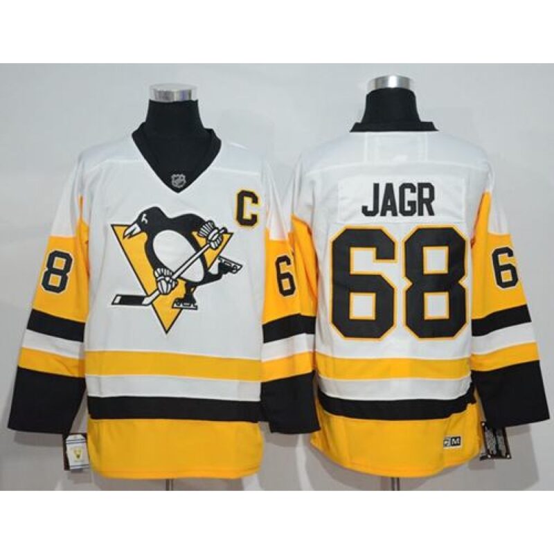 68619229e3906_1 Penguins #68 Jaromir Jagr White New Away Stitched NHL Jersey