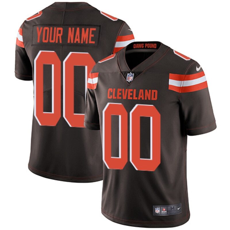 6861923899347_1 Men's Cleveland Browns Customized Brown Team Color Vapor Untouchable NFL Stitched Limited Jersey