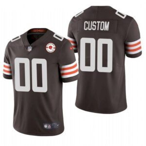 6861923e0ec91_1 Men's Cleveland Browns Customized 2021 Brown 75th Anniversary Team Color Vapor Untouchable NFL Stitched Limited Jersey