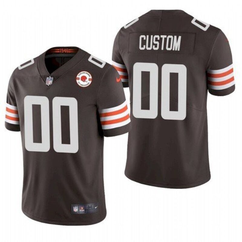 6861923e0ec91_1 Men's Cleveland Browns Customized 2021 Brown 75th Anniversary Team Color Vapor Untouchable NFL Stitched Limited Jersey