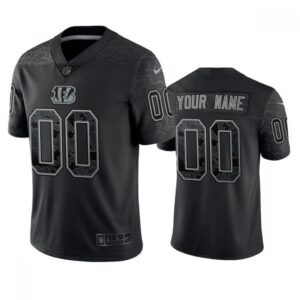 6861925d8d8c0_1 Men's Cincinnati Bengals Active Player Custom Black Reflective Limited Stitched Football Jersey