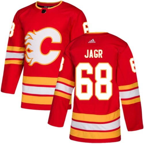 6861926553a24_1 Men's Calgary Flames #68 Jaromir Jagr Red Stitched NHL Jersey