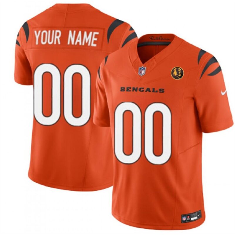 6861927c75881_1 Men's Cincinnati Bengals Active Player Custom Orange 2023 F.U.S.E. With John Madden Patch Vapor Limited Stitched Football Jersey