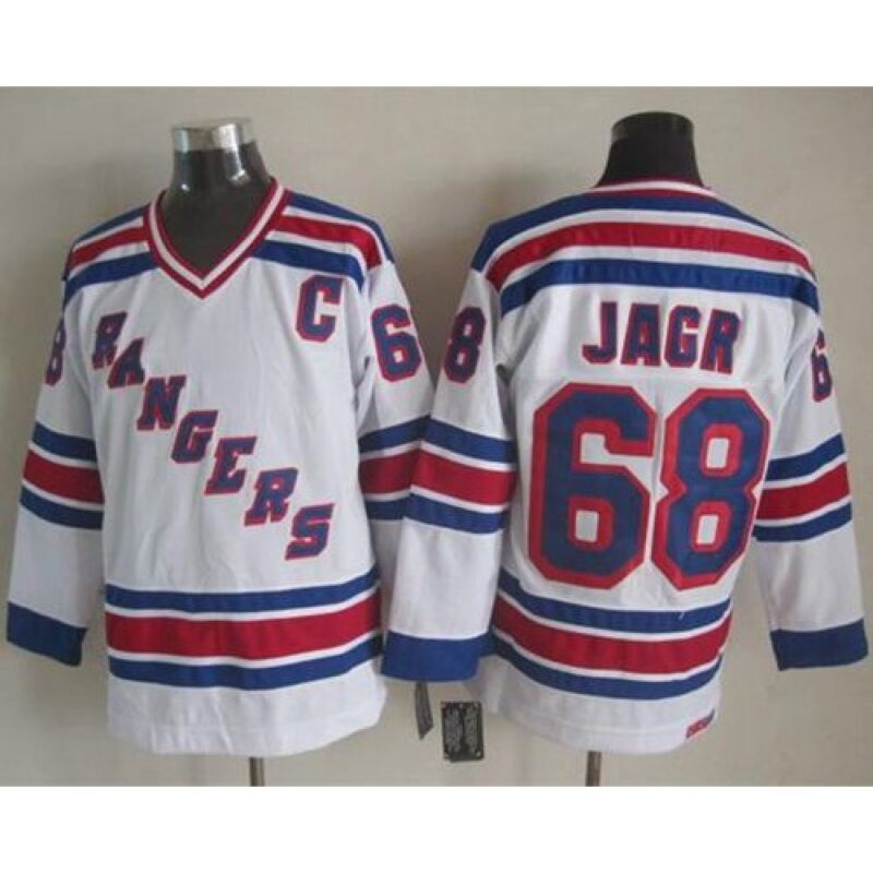 6861928675ab3_1 Rangers #68 Jaromir Jagr White CCM Throwback Stitched NHL Jersey