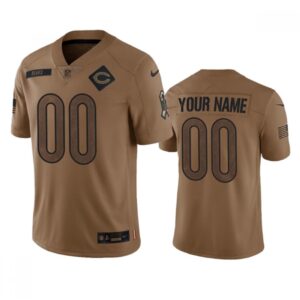 686192b584724_1 Men's Chicago Bears Active Player Custom 2023 Brown Salute To Service Limited Stitched Football Jersey
