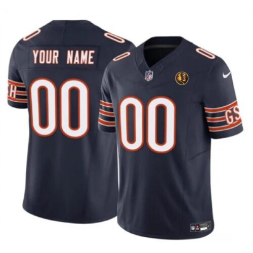 686192c36d6f7_1 Men's Chicago Bears Active Player Custom Navy 2023 F.U.S.E. With John Madden Patch Vapor Limited Stitched Football Jersey