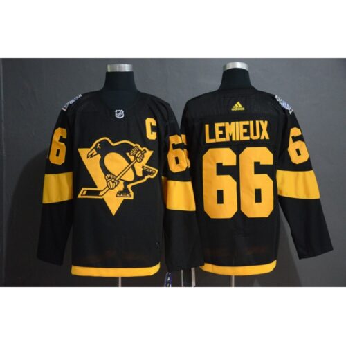 686192ca27cf1_1 Men's Pittsburgh Penguins #66 Mario Lemieux Black 2019 Stadium Series Stitched NHL Jersey