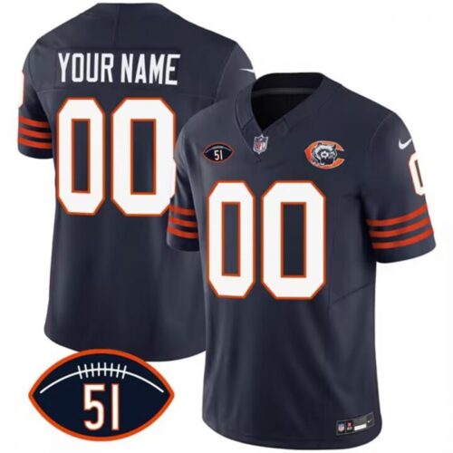 686192cb81cf3_1 Men's Chicago Bears Active Player Custom 2023 F.U.S.E. Navy Dick Butkus Patch Throwback Limited Stitched Football Jersey
