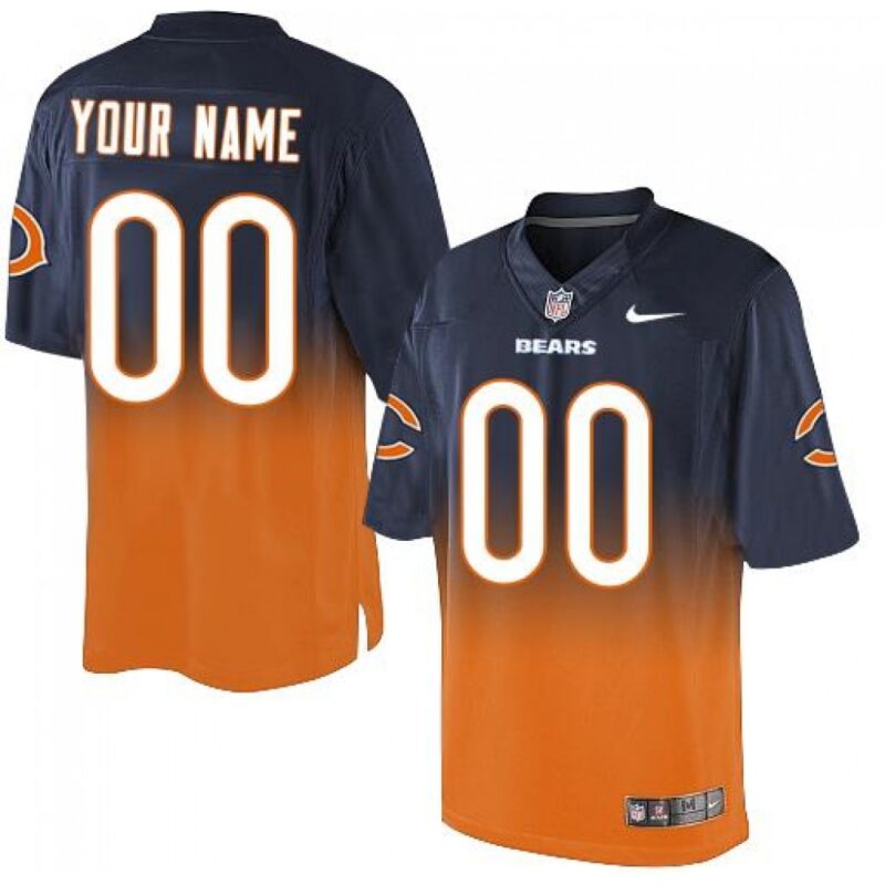 686192d0dc12c_1 Chicago Bears Customized Navy Blue/Orange Men's Stitched Elite Fadeaway Fashion NFL Jersey