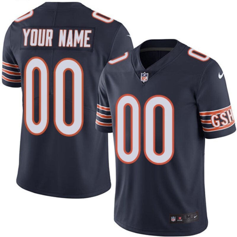 686192d968cac_1 Men's Chicago Bears Customized Navy Blue Team Color Vapor Untouchable NFL Stitched Limited Jersey