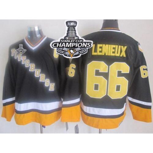 686192e04a5d8_1 Penguins #66 Mario Lemieux Black/Yellow CCM Throwback 2016 Stanley Cup Champions Stitched NHL Jersey