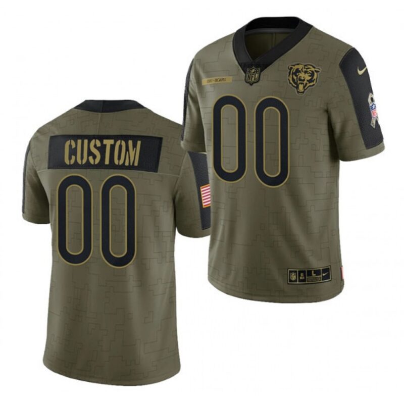 686192e1a486c_1 Men's Chicago Bears ACTIVE PLAYER Custom 2021 Olive Salute To Service Limited Stitched Jersey