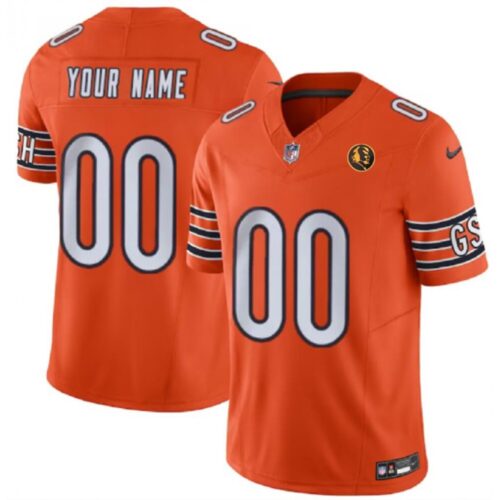 686192e45f461_1 Men's Chicago Bears Active Player Custom Orange 2023 F.U.S.E. With John Madden Patch Vapor Limited Stitched Football Jersey