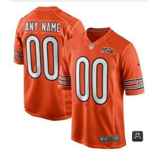 686192ecb38b5_1 Men's Chicago Bears Customized Orange 2019 100th Season Limited Stitched NFL Game Jersey