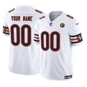 686192f2638ee_1 Men's Chicago Bears Active Player Custom White 2023 F.U.S.E. With John Madden Patch Vapor Limited Stitched Football Jersey