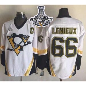 686192f60eddb_1 Penguins #66 Mario Lemieux White CCM Throwback 2016 Stanley Cup Champions Stitched NHL Jersey