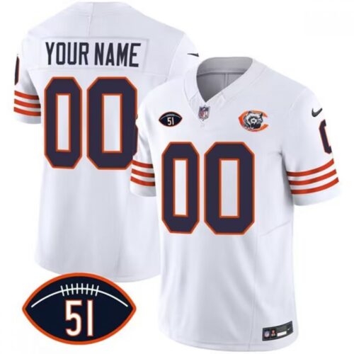 686192fd03a4b_1 Men's Chicago Bears Active Player Custom 2023 F.U.S.E. White Dick Butkus Patch Throwback Limited Stitched Football Jersey