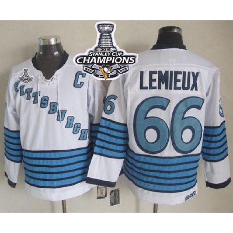 686192ff278d0_1 Penguins #66 Mario Lemieux White/Light Blue CCM Throwback 2016 Stanley Cup Champions Stitched NHL Jersey
