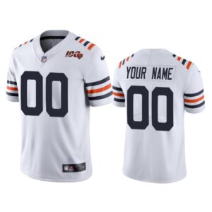 6861930257264_1 Men's Chicago Bears Customized White 2019 100th Season Limited Stitched NFL Jersey
