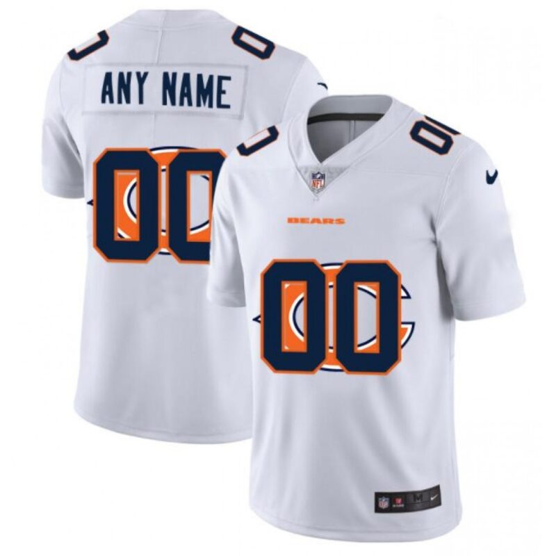 6861930772133_1 Men's Chicago Bears Customized 2020 White Team Big Logo Limited Stitched Jersey